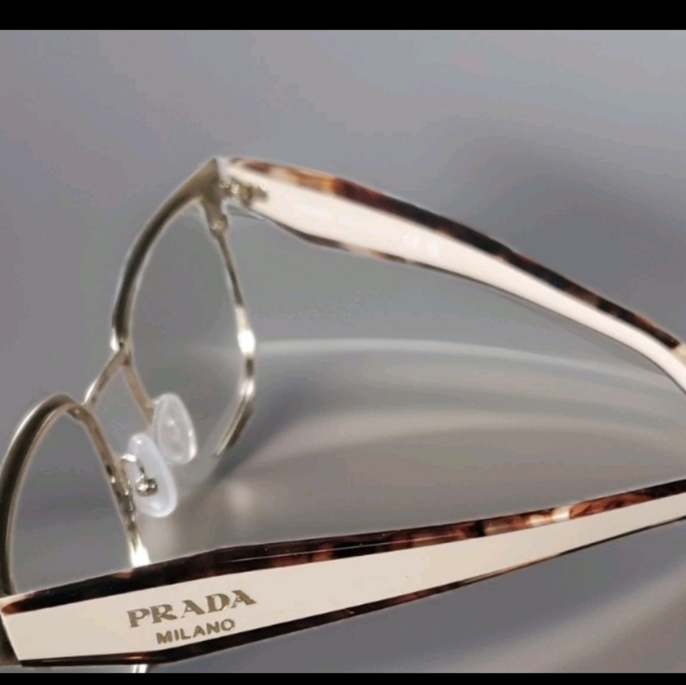 Prada Women's Rectangle Eyeglass Frames Brown Tor… - image 2